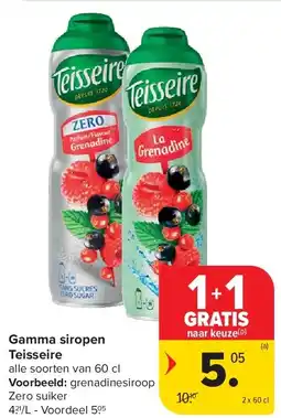 Carrefour Gamma siropen Teisseire aanbieding