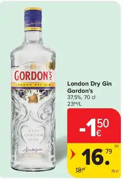 Carrefour London Dry Gin Gordon’s aanbieding