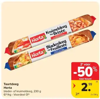 Carrefour Taartdeeg Herta aanbieding