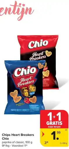 Carrefour Chips Heart Breakers Chio aanbieding