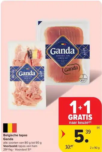 Carrefour Belgische tapas Ganda aanbieding