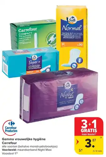 Carrefour Gamma vrouwelijke hygiëne Carrefour aanbieding