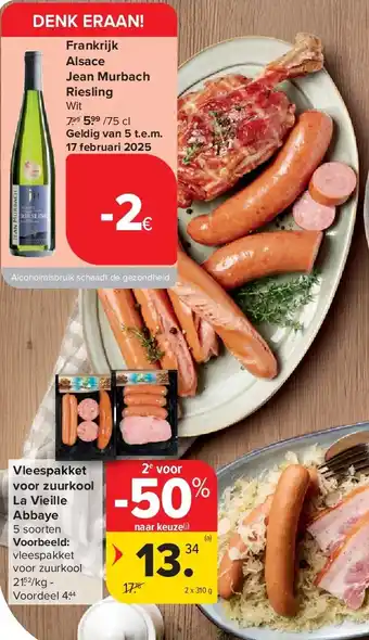 Carrefour Vleespakket voor zuurkool La Vieille Abbaye aanbieding