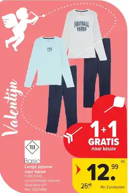 Carrefour Lange pyjama voor heren aanbieding