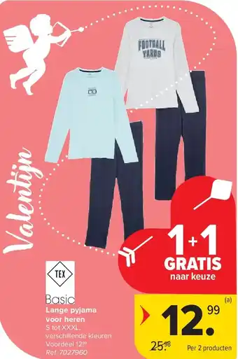 Carrefour Lange pyjama voor heren aanbieding