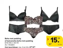 Carrefour Beha met padding of balconette-beha met padding aanbieding