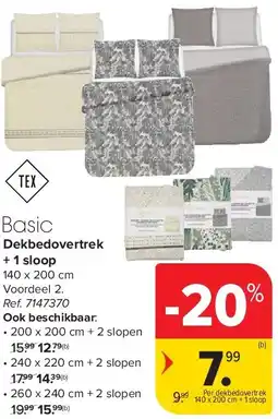 Carrefour Dekbedovertrek + 1 sloop aanbieding