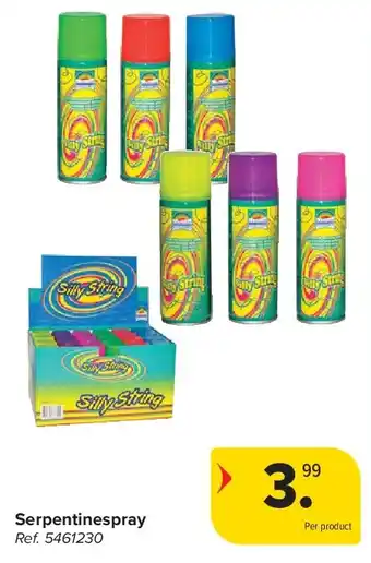 Carrefour Serpentinespray aanbieding
