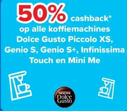 Carrefour op alle koffiemachines Dolce Gusto Piccolo XS, Genio S, Genio S+, Infinissima Touch en Mini Me aanbieding