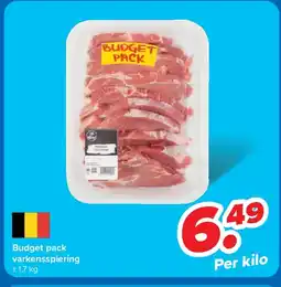 Carrefour Budget pack varkensspiering aanbieding