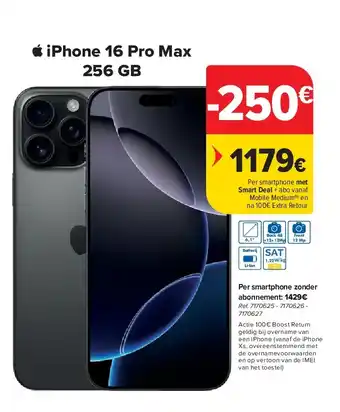 Carrefour iPhone 16 Pro Max 256 GB aanbieding