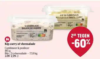 Delhaize Kip curry of vleessalade aanbieding