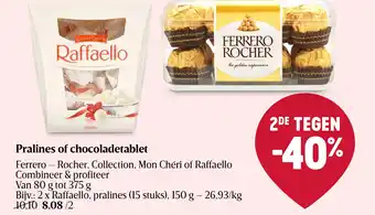 Delhaize Pralines of chocoladetablet aanbieding