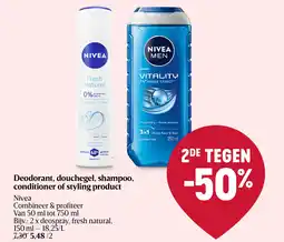 Delhaize Deodorant, douchegel, shampoo, conditioner of styling product aanbieding