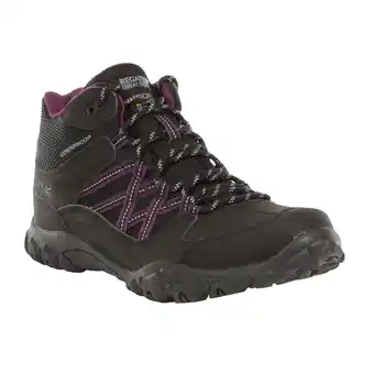 Decathlon Vrouwen/dames Edgepoint Waterdichte Wandelschoenen (Zwart/Prune) aanbieding