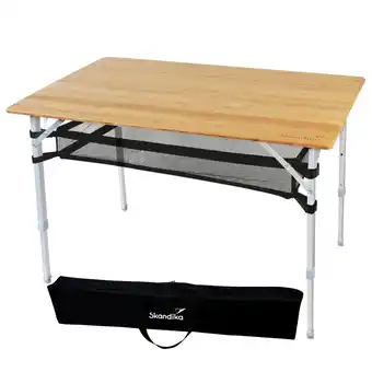 Decathlon Opvouwbare kampeertafel van bamboe en aluminium Tolja - 100x65 cm aanbieding