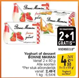 Cora Yoghurt of dessert BONNE MAMAN aanbieding