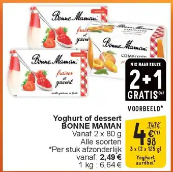 Cora Yoghurt of dessert BONNE MAMAN aanbieding