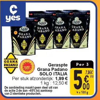 Cora Geraspte Per 3 Grana Padano SOLO ITALIA aanbieding