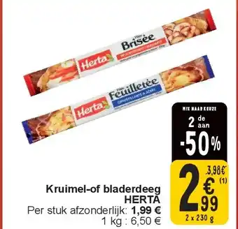 Cora Kruimel-of bladerdeeg HERTA aanbieding