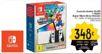 Cora Console Switch OLED + Game Super Mario Bros Wonder aanbieding