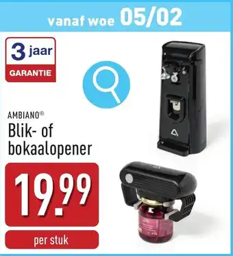 ALDI Blik of bokaalopener aanbieding