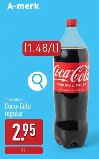 ALDI A merk Coca Cola regular aanbieding