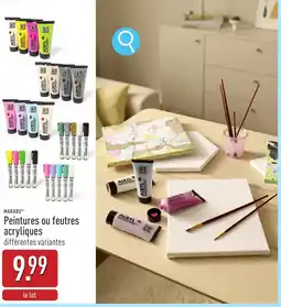 ALDI Peintures ou feutres acryliques aanbieding