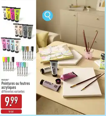 ALDI Peintures ou feutres acryliques aanbieding