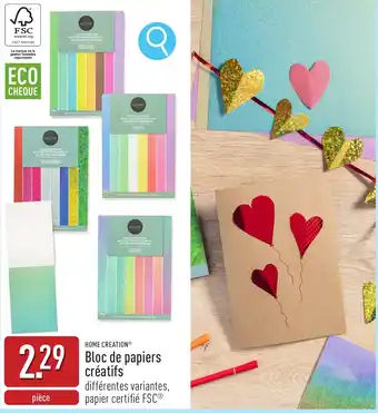 ALDI Bloc de papiers créatifs aanbieding