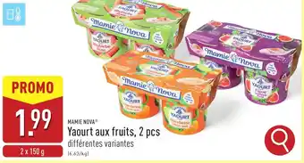 ALDI Yaourt aux fruits aanbieding