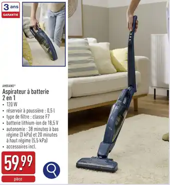 ALDI Aspirateur à batterie 2 en 1 aanbieding