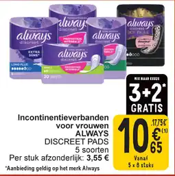 Cora Incontinentieverbanden voor vrouwen Always aanbieding