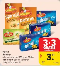 Carrefour Pasta Soubry aanbieding