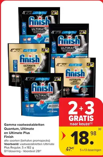 Carrefour Gamma vaatwastabletten Quantum, Ultimate en Ultimate Plus Finish aanbieding