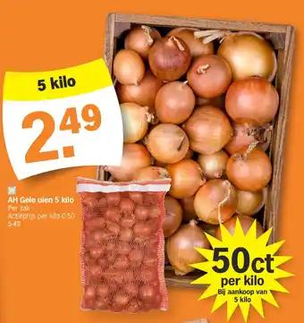 Albert Heijn AH Gele uien 5 kilo aanbieding