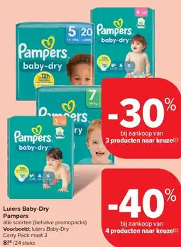 Carrefour Luiers Baby-Dry Pampers aanbieding