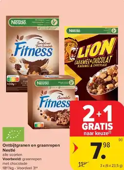 Carrefour Ontbijtgranen en graanrepen Nestlé aanbieding