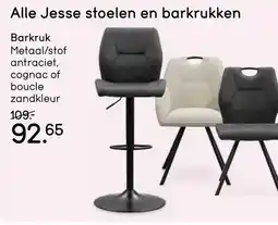 Leen Bakker Barkruk Metaal/stof antraciet aanbieding