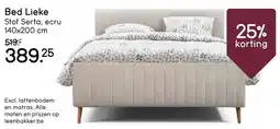 Leen Bakker Bed Lieke Stof Serta, ecru 140x200 cm aanbieding