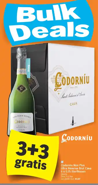 Albert Heijn Codorníu Non Plus Ultra Reserva Brut Cava 6 x 0.75 literflessen aanbieding