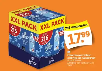 Albert Heijn Lenor wasverzachter zeebries 216 wasbeurten aanbieding