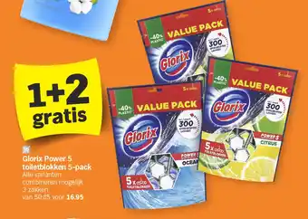 Albert Heijn Glorix Power 5 toiletblokken 5-pack aanbieding