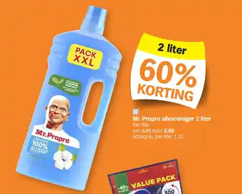 Albert Heijn Mr. Propre allesreiniger 2 liter aanbieding