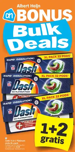 Albert Heijn Dash 4-in-1 Platinum pods XL-pack aanbieding