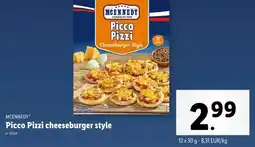 Lidl Picco Pizzi cheeseburger style aanbieding