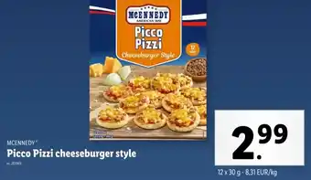 Lidl Picco Pizzi cheeseburger style aanbieding