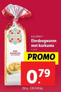 Lidl Eierdeegwaren met kurkuma aanbieding