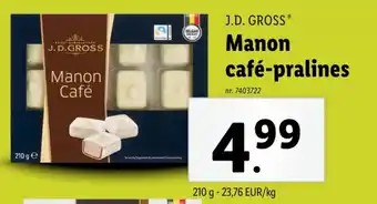 Lidl J.D. GROSS Manon café-pralines aanbieding