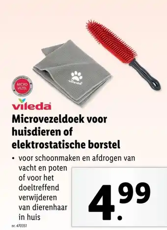 Lidl Microvezeldoek voor huisdieren of elektrostatische borstel aanbieding